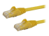 StarTech.com 100ft CAT6 Ethernet Cable, 10 Gigabit Snagless RJ45 650MHz 100W PoE Patch Cord, CAT 6 10GbE UTP Network Cable w/Strain Relief, Yellow, Fluke Tested/Wiring is UL Certified/TIA - Höger vinkel