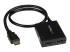 StarTech.com 4K HDMI video-splitter med 2 portar – 1x2 HDMI-splitter – Strömförses via USB eller strömadapter – 4K 30 Hz - Vänster vinkel
