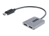 StarTech.com DP to Dual HDMI MST HUB, Dual HDMI 4K 60Hz, DisplayPort Multi Monitor Adapter with 1ft (30cm) Cable, DP 1.4 Multi Stream Transport Hub, DSC | HBR3, DP to 2x HDMI Ports - Vänster vinkel