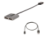 StarTech.com 2-Port DisplayPort MST Hub, Dual 4K 60Hz, DP to 2x DisplayPort Monitor Adapter, DP 1.4 Multi-Monitor Video Adapter w/ 1ft Built-in Cable, USB Powered, Windows Only - Vänster vinkel